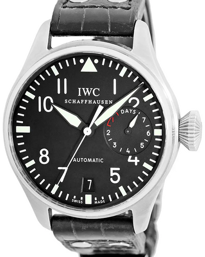 IWC Schaffhausen Pilot 46MM Black Dial Leather Strap (IW500401)