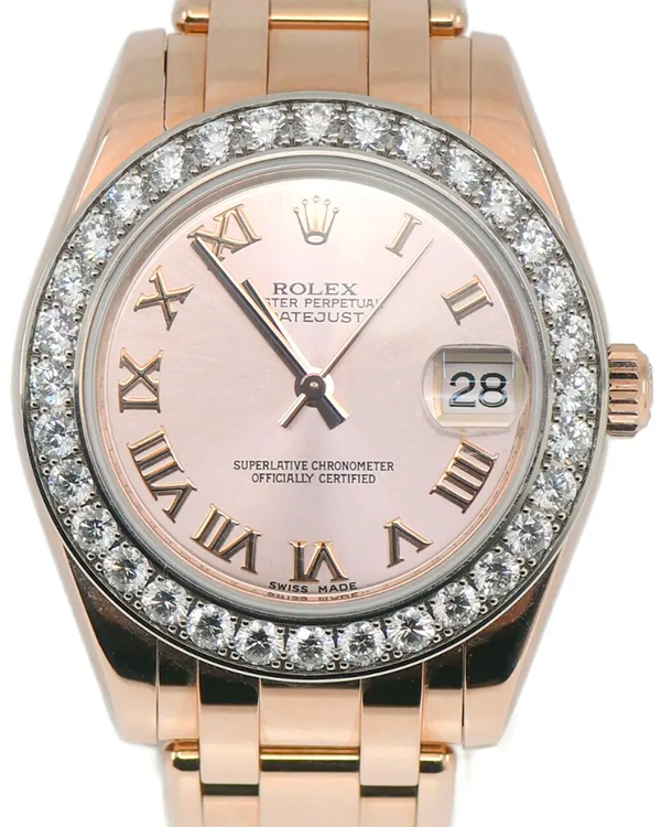 2021 Rolex Datejust Pearlmaster 34MM Pink Dial Rose Gold Bracelet (81285)