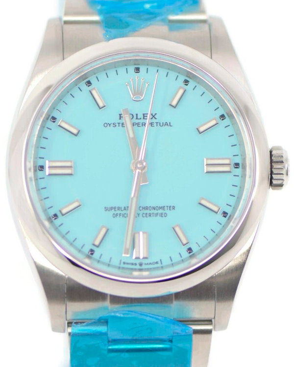 2021 Rolex Oyster Perpetual 36MM Turquoise Dial Steel Bracelet (126000)