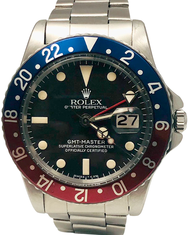 Rolex GMT-Master "Pepsi" 40MM Black Dial Steel Bracelet (1675)