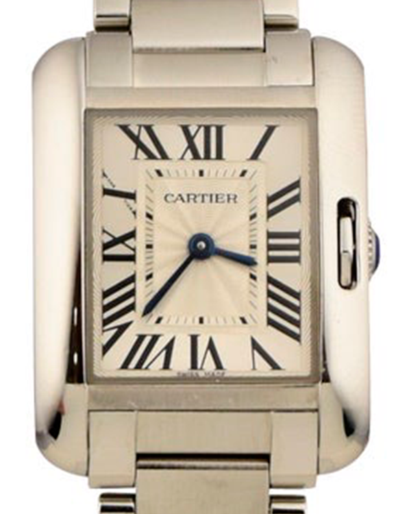 Cartier Tank Anglaise De Cartier 30MM Silver Dial Steel Bracelet (W5310009)