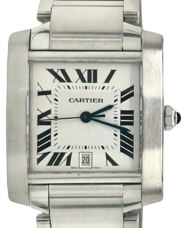 Cartier Tank Française De Cartier 28X32MM Silver Dial Steel Bracelet (2302)