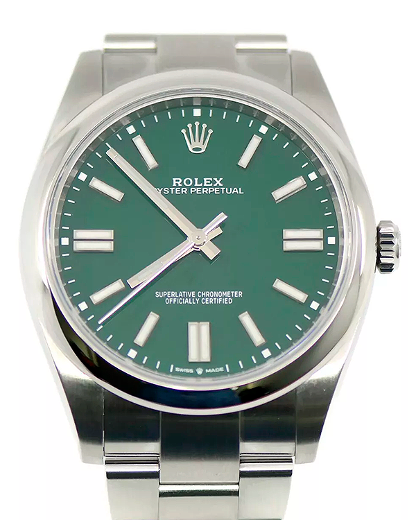 2022 Rolex Oyster Perpetual 41MM Green Dial Oyster Bracelet (124300)