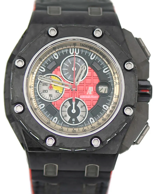 Audemars Piguet Royal Oak Offshore Grand Prix 44MM Black Dial Leather Strap (26290IO.OO.A001VE.01)