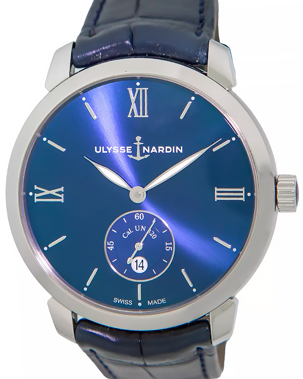 Ulysse Nardin Classico 40MM Blue Dial Leather Strap (3203-136)