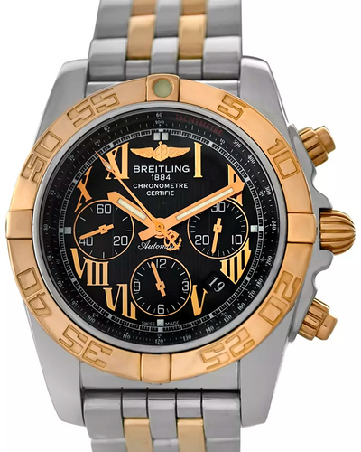 Breitling Chronomat 44MM Black Dial Two-Tone Bracelet (CB0110)