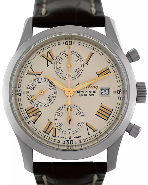 Breitling Premier 40MM Beige Dial Leather Strap (A13024.1)