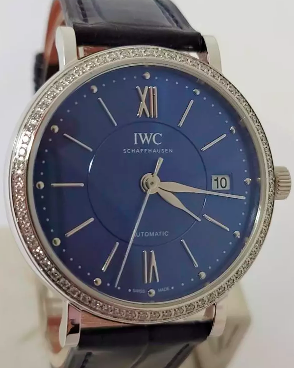 IWC Schaffhausen Portofino Automatic 37MM Navy Blue Dial Leather Strap (IW458111)