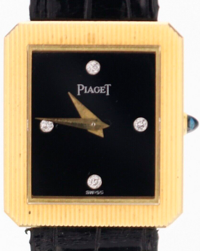 Piaget Miss Protocole 20x23MM Black Dial Leather Strap (4154)