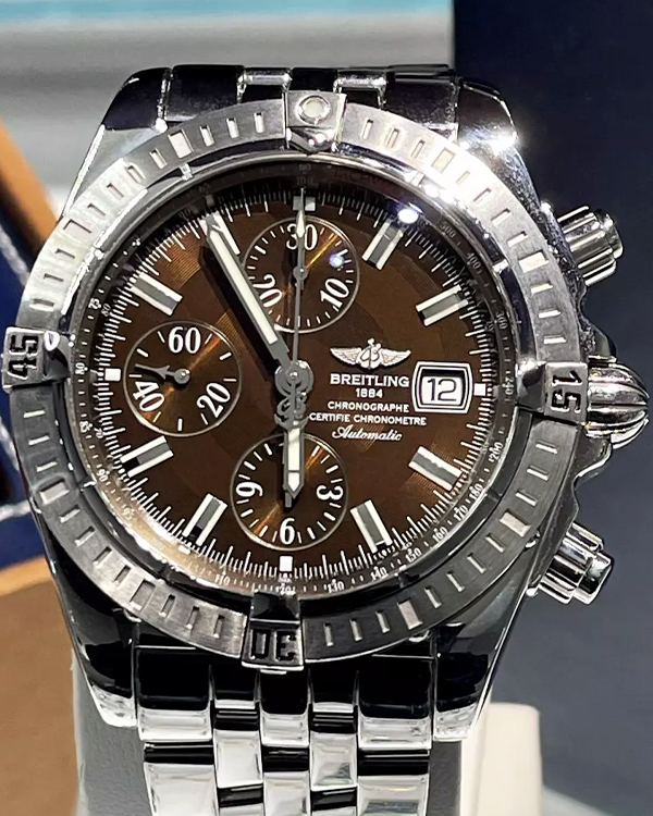 Breitling Chronomat Evolution Chocolate L.E. 44MM Brown Dial Steel Bracelet (A13356)