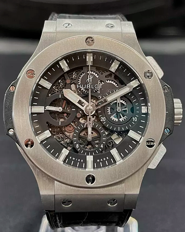 2016 Hublot Big Bang Aero Bang 44MM Skeleton Dial Leather/Rubber Strap (311.SX.1170.GR)