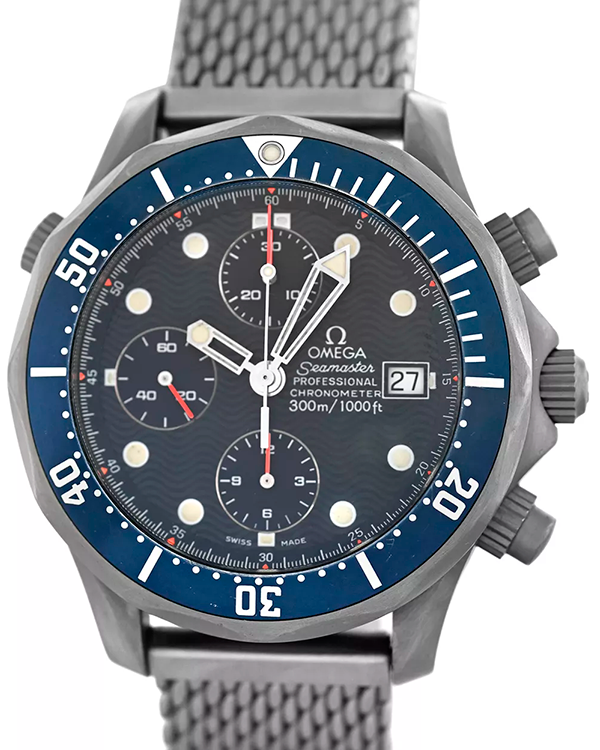 Omega Seamaster Professional Diver 300M 41.5MM Blue Dial Aftermarket Titanium Bracelet (2298.80.00)