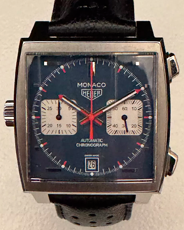 Tag Heuer Monaco "Steve McQueen" 39MM Blue Dial Leather Strap (CAW211P.FC6356)