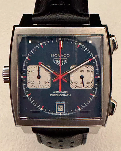 Tag Heuer Monaco "Steve McQueen" 39MM Blue Dial Leather Strap (CAW211P.FC6356)