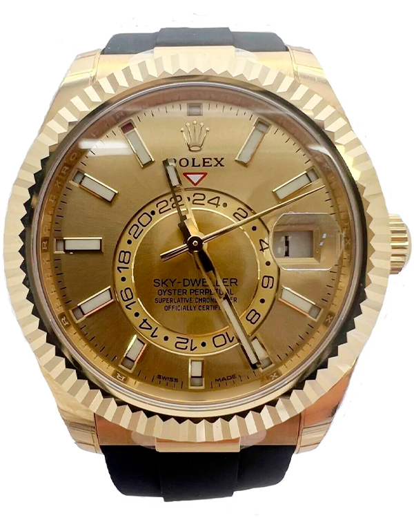 Rolex Sky-Dweller 42MM Champagne Dial Oysterflex Strap (326238)