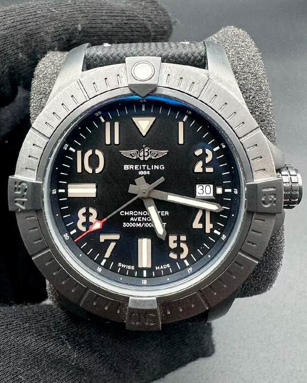 Breitling Avenger Seawolf Night Mission 45MM Black Dial Leather Strap (V17319)