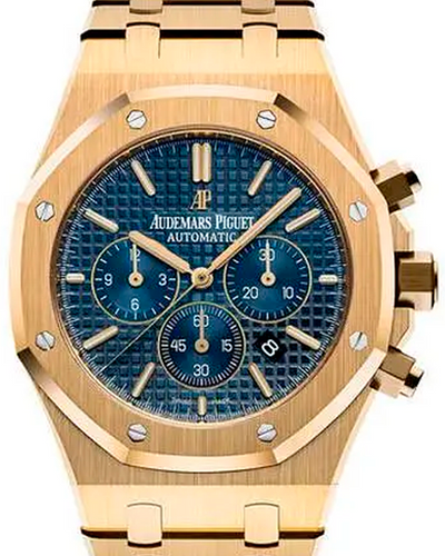 2017 Audemars Piguet Royal Oak Chronograph 41MM Blue Dial Yellow Gold Bracelet (26320BA.OO.1220BA.02)