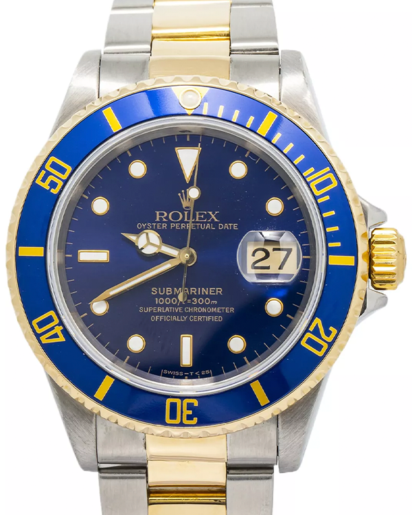 Rolex Submariner Date "Bluesy" 40MM Blue Dial Two-Tone Oyster Bracelet (16613)