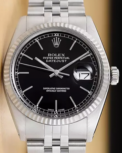 Rolex Datejust 36MM Black Dial Jubilee Bracelet (16234)