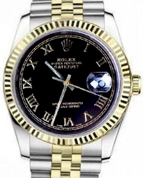 Rolex Datejust 36MM Black Dial Two-Tone Jubilee Bracelet (16013)