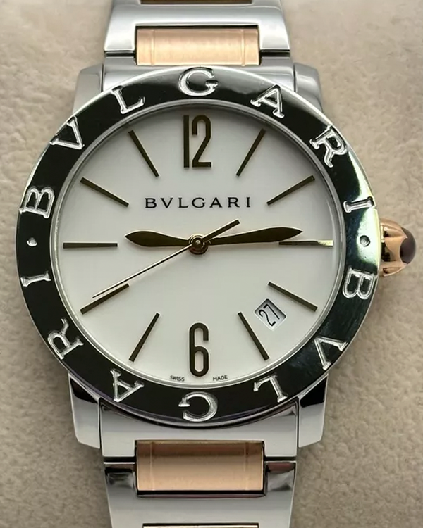 2015 Bvlgari Bvlgari 37MM White Dial Two-tone Bracelet (102266)