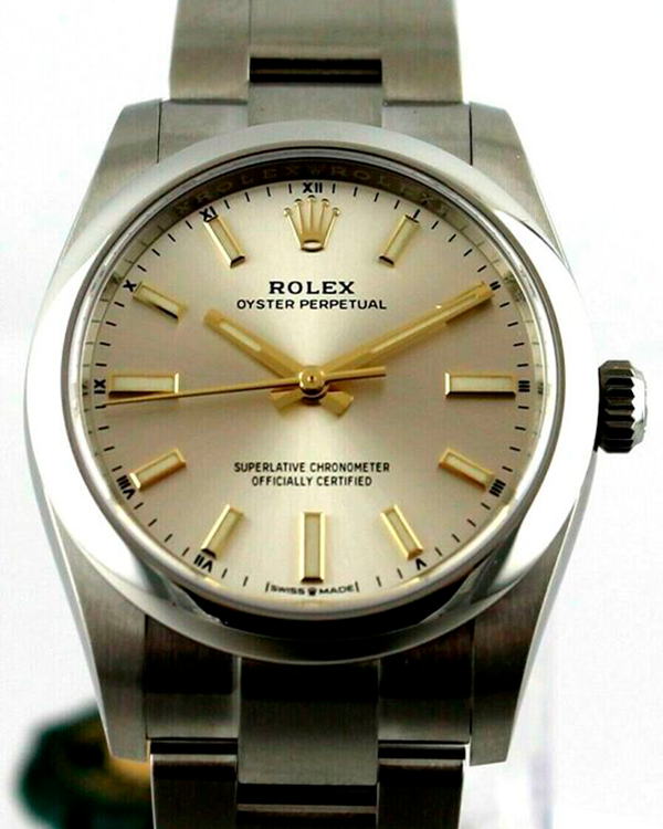 2021 Rolex Oyster Perpetual 34MM Champagne Dial Oyster Bracelet (124200)