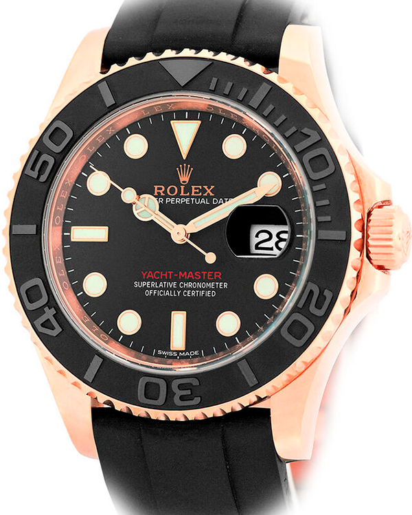 Rolex Yacht-Master 40MM Black Dial Oysterflex Strap (116655)