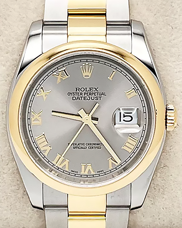 2006 (D Serial) Rolex Datejust 36MM Silver Dial Two-Tone Steel/Yellow Gold Bracelet (116203)