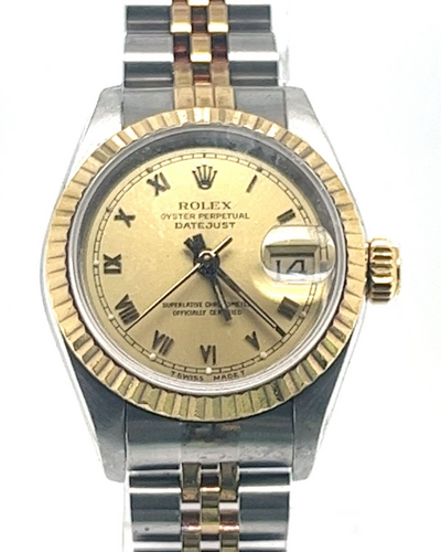 Rolex Lady-Datejust 26MM Champagne Dial Two-Tone Jubilee Bracelet (69178)