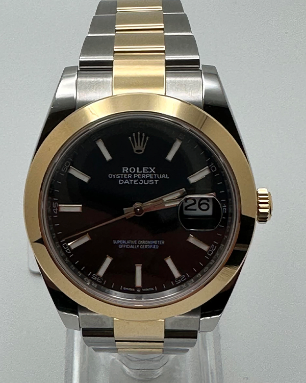 2023 Rolex Datejust 41 Yellow Gold Oystersteel Black Dial (126303)