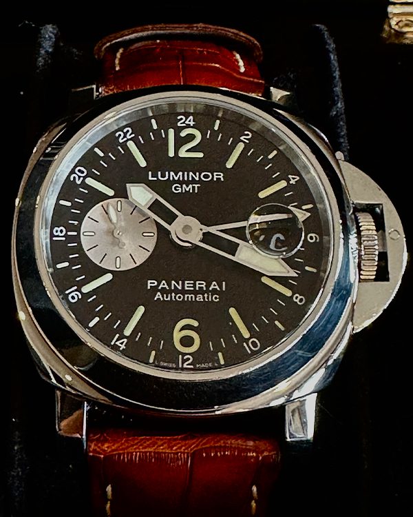 2005 Panerai Luminor GMT Automatic 44MM Black Dial Leather Strap (PAM00088)