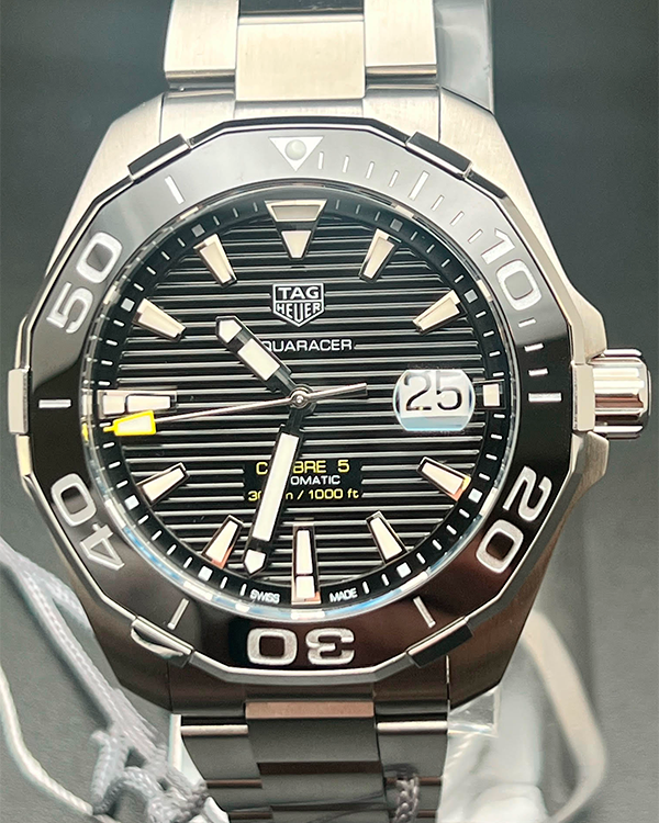 No Reserve - 2020 Tag Heuer Aquaracer 300M 43MM Steel Black Dial (WAY201A.BA0927)