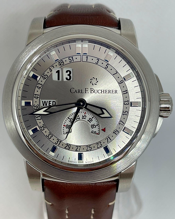 Carl F. Bucherer Patravi 42.6MM Silver Dial Leather Strap (00.10629.08.63.01)