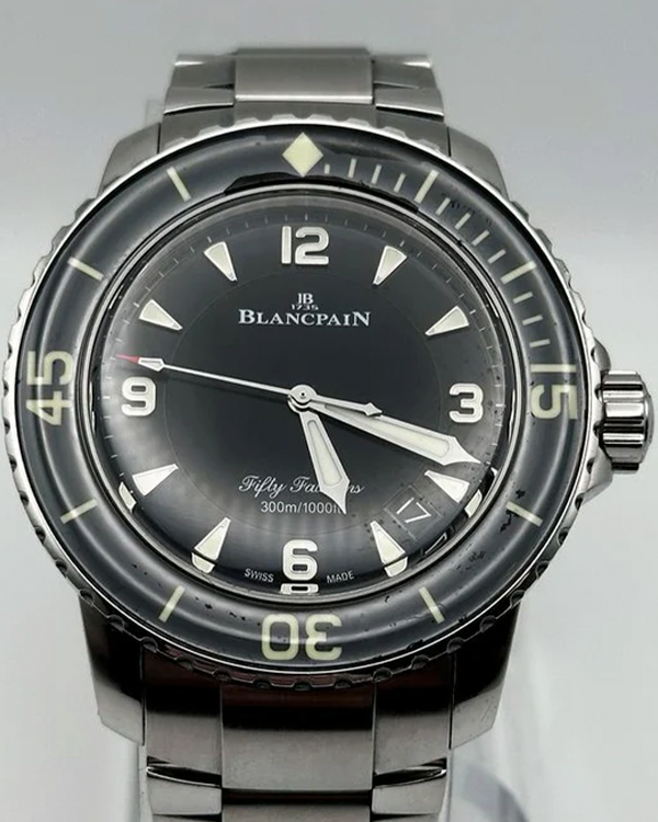 2022 Blancpain Fifty Fathoms 45MM Black Dial Steel Bracelet (5015-1130-71S)