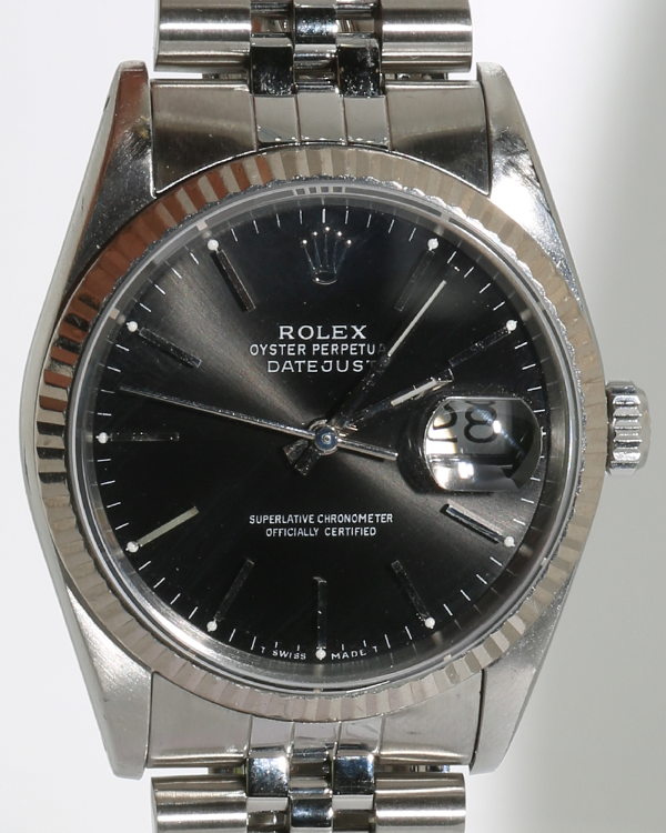 1991 (X Serial) Rolex Datejust 36MM Black Dial Jubilee Bracelet (16234)