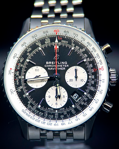 2021 Breitling Navitimer 1 B01 Chronograph 43MM Black Dial Steel Bracelet (AB0121)