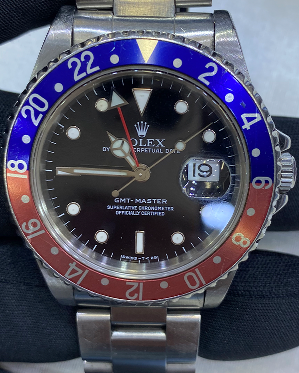 Rolex GMT-Master "Pepsi" 40MM Black Dial Steel Bracelet (16700)