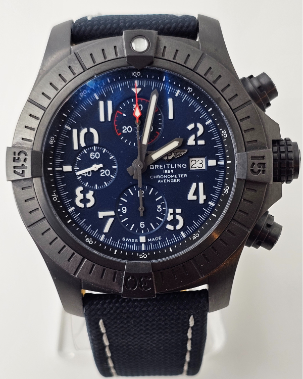 Breitling Super Avenger 48 Night Mission 48MM Blue Dial Textile Strap (V13375101C1X2)