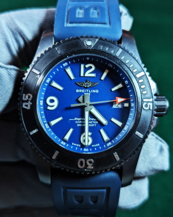 Breitling Superocean 46MM Black Steel Blue Dial (M17368)