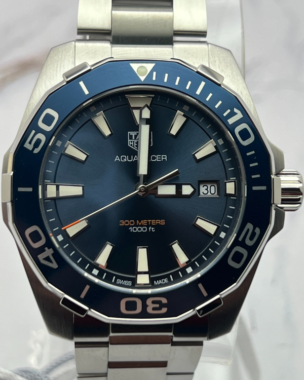 2022 TAG Heuer Aquaracer 300M 41MM Blue Dial Steel Bracelet (WAY111C.BA0928)