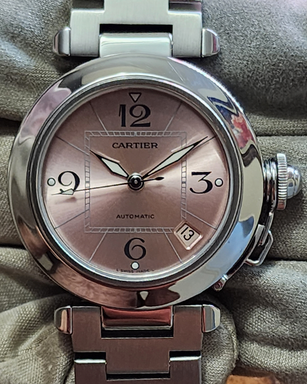 Cartier Pasha De Cartier 35MM Pink Dial Steel Bracelet (2324)