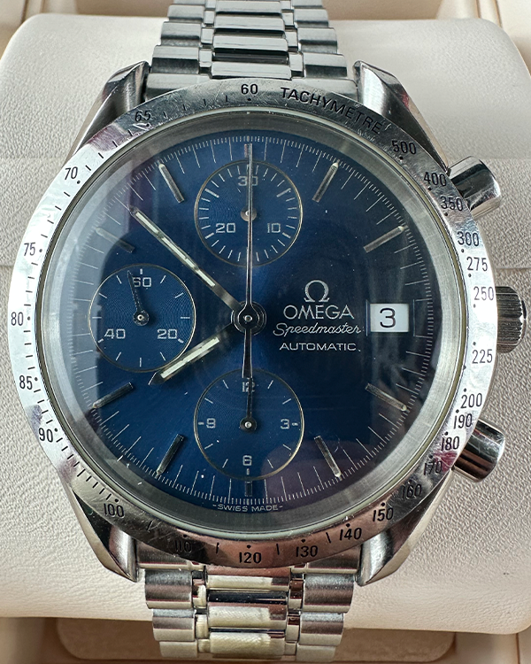 No Reserve - Omega Speedmaster Date 39MM Blue Dial Steel Bracelet (3511.80.00)