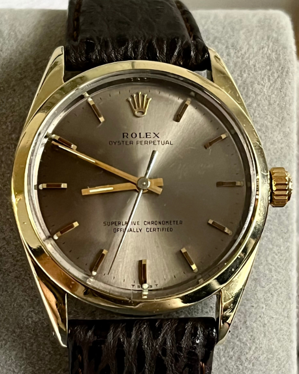 Rolex Oyster Perpetual 34 Yellow Gold / Steel Gold Dial (1024)