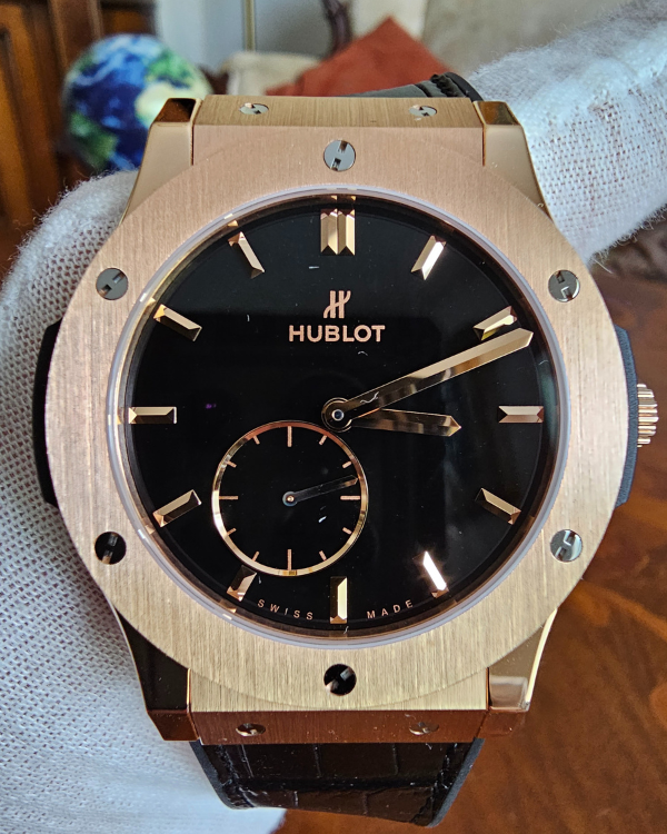 Hublot Classic Fusion Ultra-Thin 45MM Black Dial Leather Strap (515.OX.1280.LR)