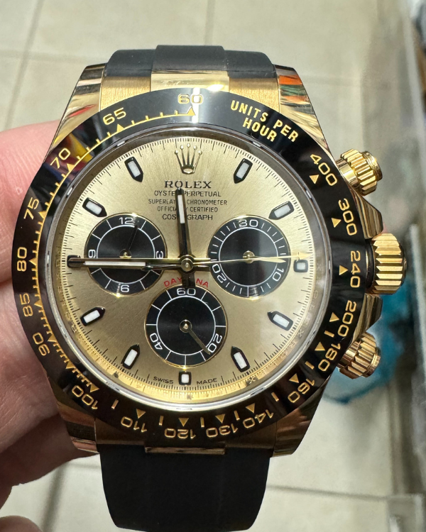 2021 Rolex Cosmograph "Pikachu" Daytona 40MM Golden Dial Oysterflex Strap (116518LN)