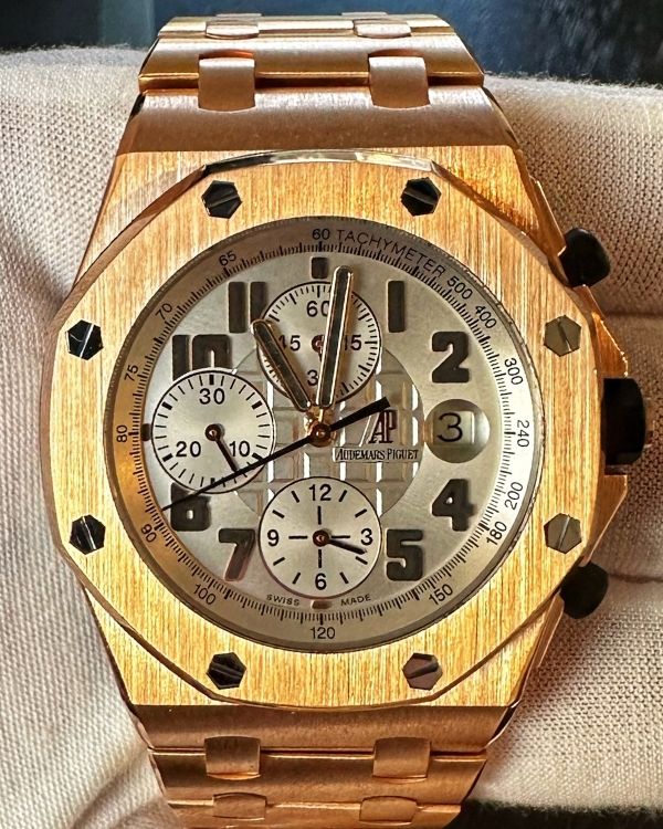 2014 Audemars Piguet Royal Oak Offshore Chronograph Rose Gold Silver Dial (26170OR.OO.1000OR.01)