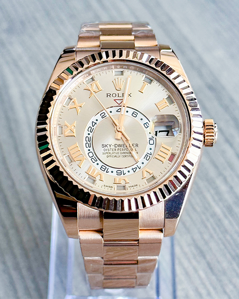 2014 Rolex Sky-Dweller Rose Gold Sundust Roman Dial (326935