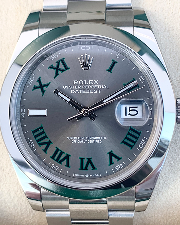 2023 Rolex Datejust 41 Wimbledon Oystersteel Grey Dial (126300)