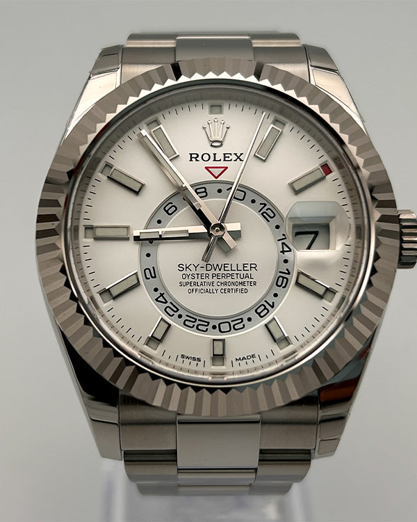 No Reserve - 2023 Rolex Sky-Dweller Oyster Bracelet White Dial (326934)