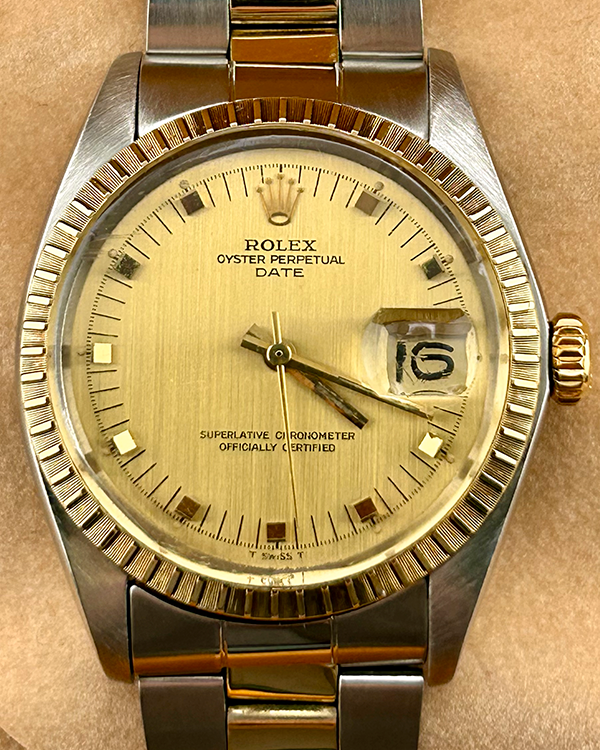 Rolex Oyster Perpetual Date Vintage 34MM Champagne Dial Two-Tone Oyster Bracelet (1503)